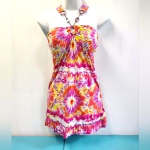 NWT BB Jeans Halter Neck Padded Top Fitted Multicolor Size L